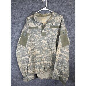 US Army Combat Shirt Mens Large ACU Digital Camo Jacket Ripstop Military STAINED